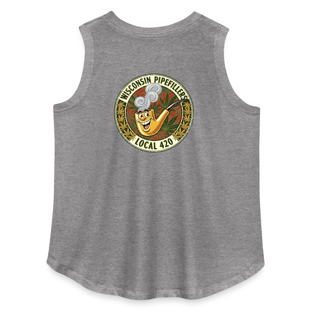 WISCONSIN PIPEFILLERS LOCL 420 F/B DESIGN Women's Curvy Relaxed Tank Top - granite heather 