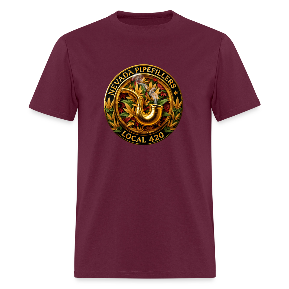 NEVADA PIPEFILLERS LOCAL 420 F/B DESIGN Men's T-Shirt - burgundy