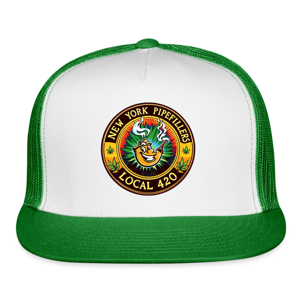 NEW YORK PIPEFILLERS LOCAL 420 Trucker Hat - white/kelly green