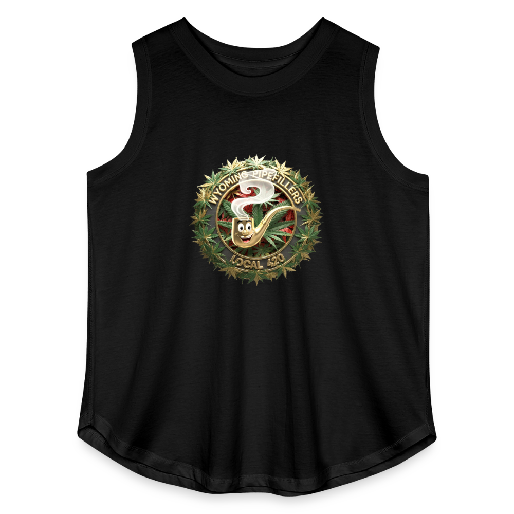WYOMING PIPEFILLERS LOCAL 420 Women's Curvy Relaxed Tank Top - black