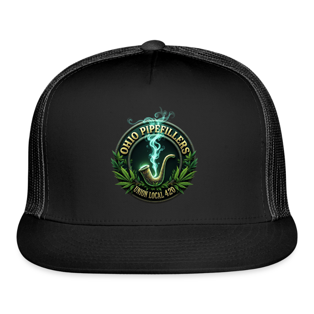 OHIO PIPEFILLERS UNION LOCAL 420 Trucker Hat - black/black