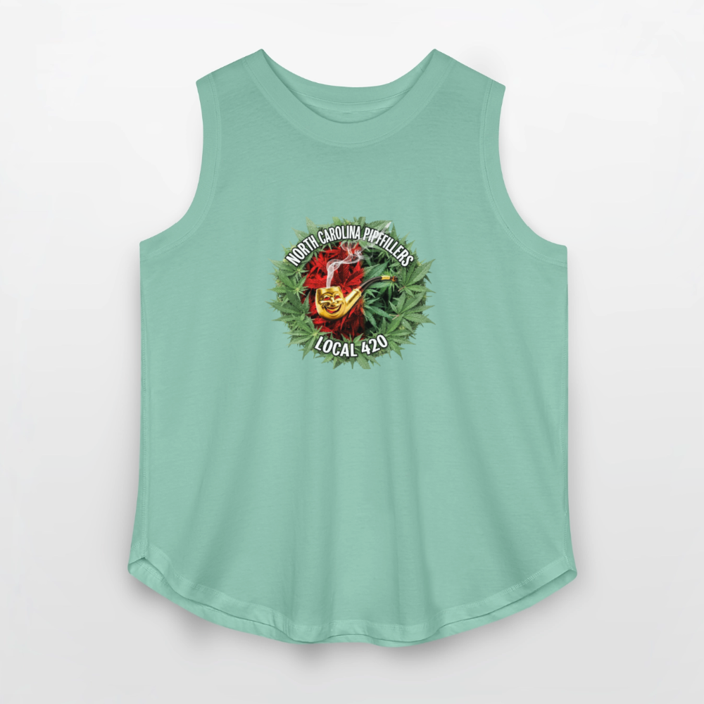 NORTH CAROLINA PIPEFILLERS LOCAL 420 Women's Curvy Relaxed Tank Top - saltwater