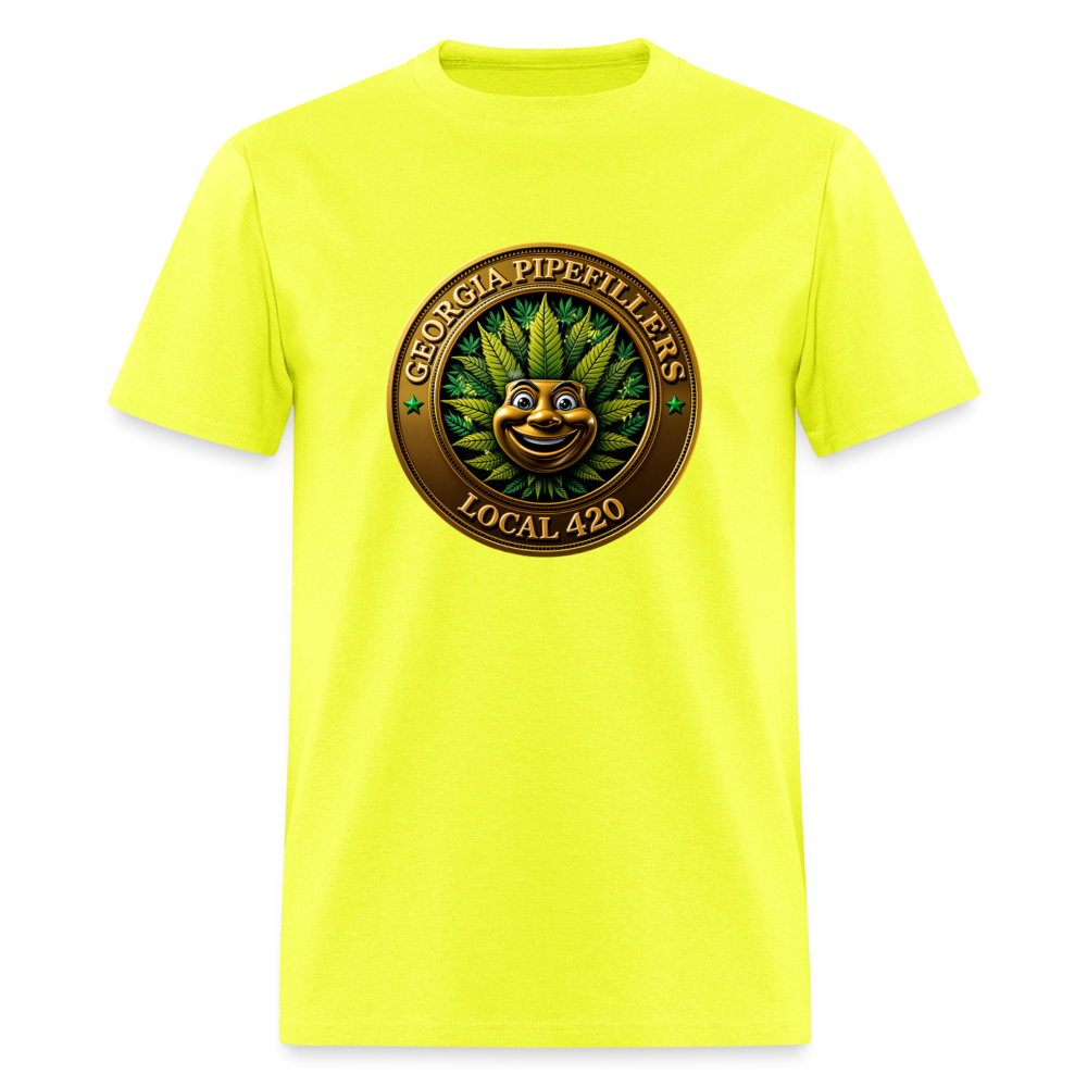 GEORGIA PIPEFILLERS LOCAL 420 Men's T-Shirt - safety green