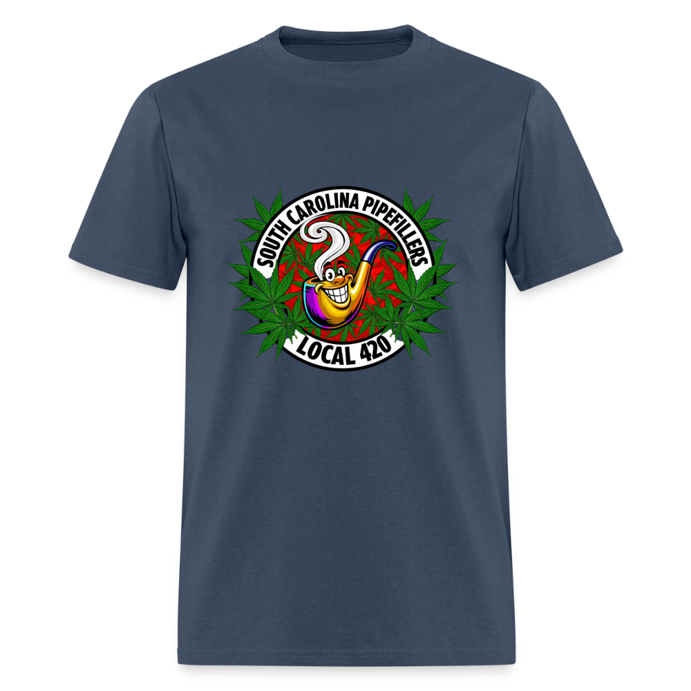 SOUTH CAROLINA PIPEFILLERS LOCAL 420 F/B DESIGN Men's T-Shirt -  blue dusk