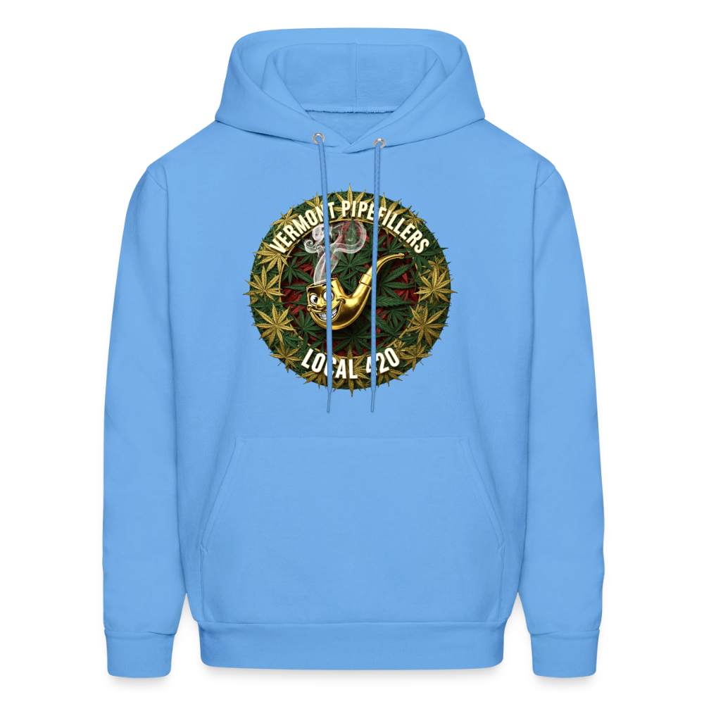 VERMONT PIPEFILLERS LOCAL 420  F/B DESIGN Men's  Hoodie - carolina blue