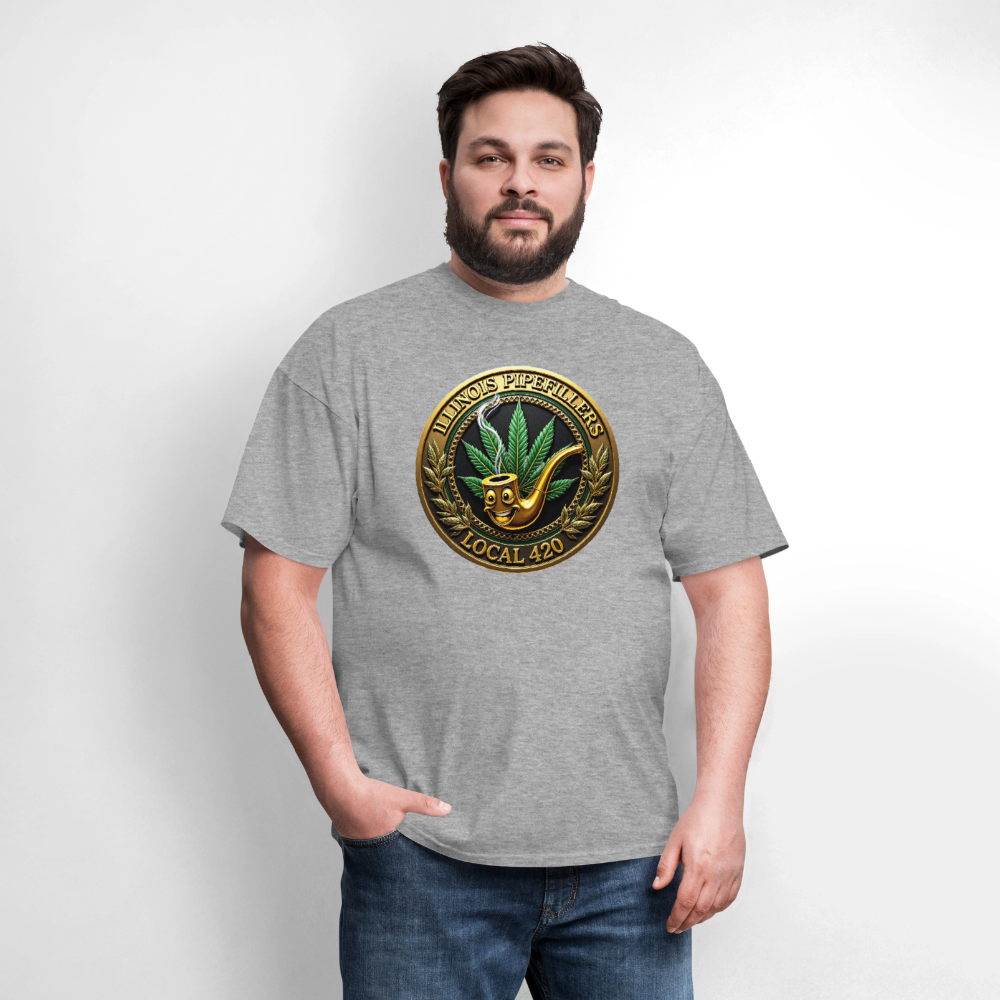 ILLINOIS PIPEFILLERS LOCAL 420 Men's T-Shirt - heather gray