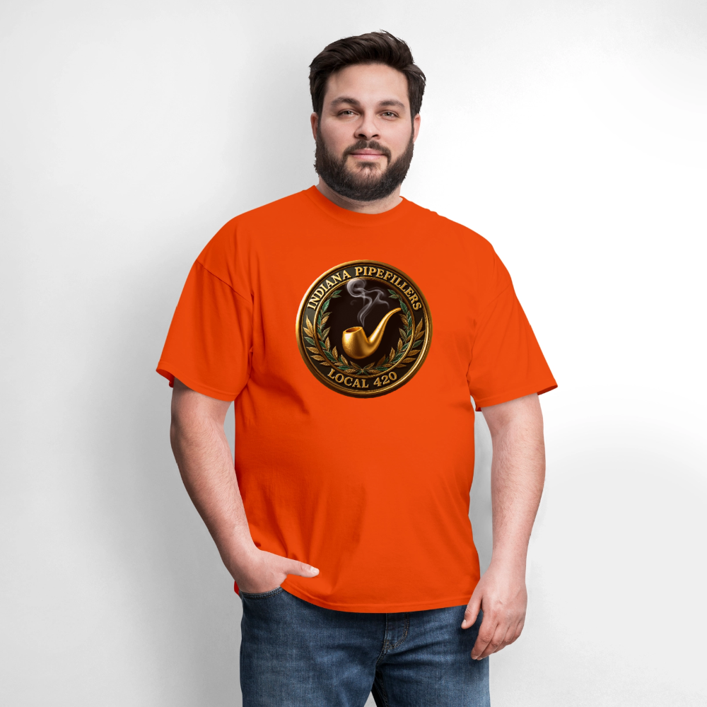 INDIANA PIPEFILLERS LOCAL 420 F/B DESIGN Men's T-Shirt - orange