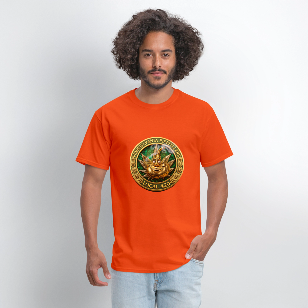 PENNSYLVANIA  PIPEFILLERS LOCAL 420 Men's T-Shirt - orange