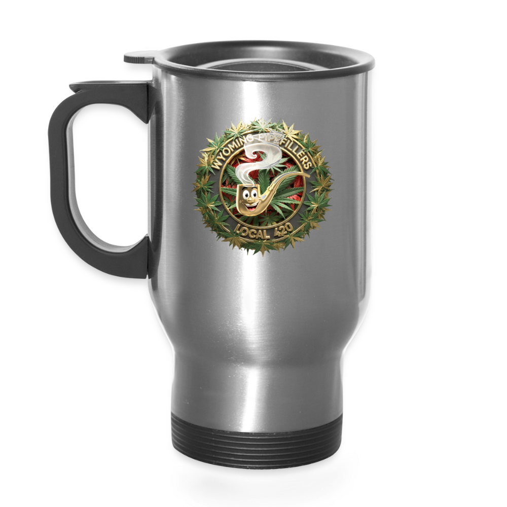 WYOMING PIPEFILLERS LOCAL 420 14oz Stainless Steel Travel Mug - silver