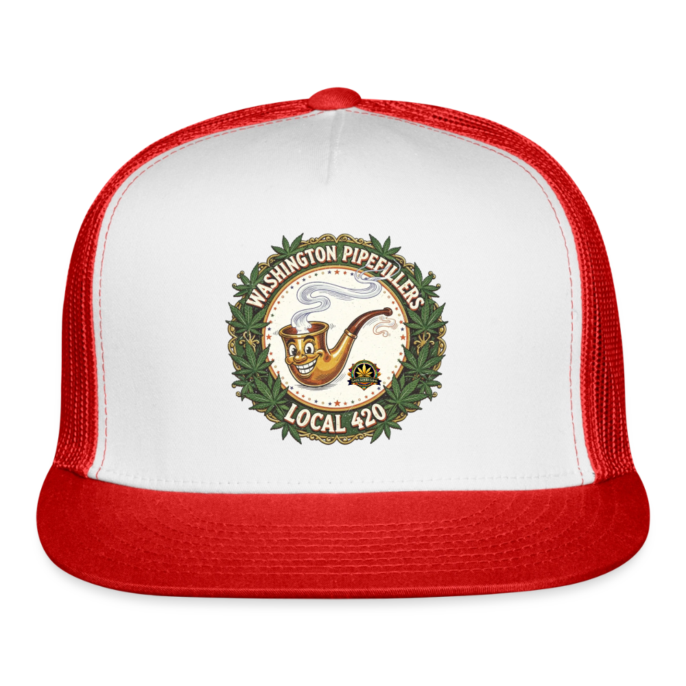 WASHINGTON PIPEFILLERS LOCAL 420 Trucker Hat - white/red