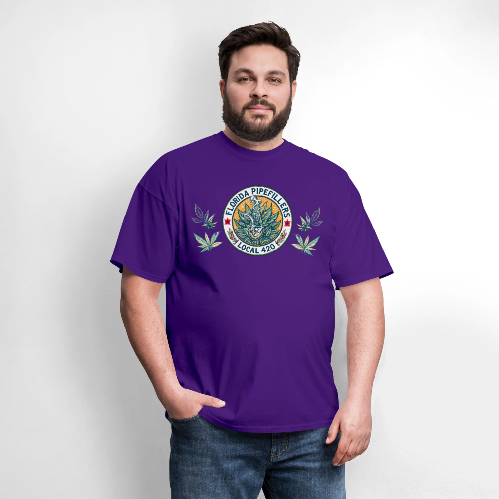 FLORIDA PIPEFILLERS LOCAL 420 F/B DESIGN Men's T-Shirt - purple