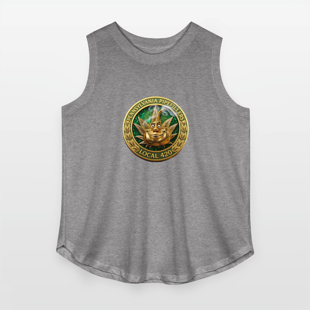 PENNSYLVANIA  PIPEFILLERS LOCAL 420 Women's Curvy Relaxed Tank Top - granite heather 
