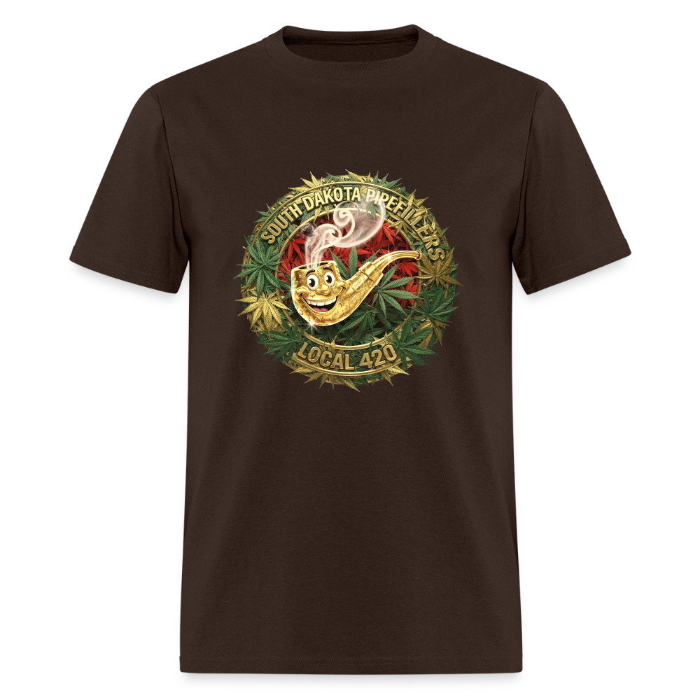 SOUTH DAKOTA PIPEFILLERS LOCAL 420 Men's T-Shirt - brown