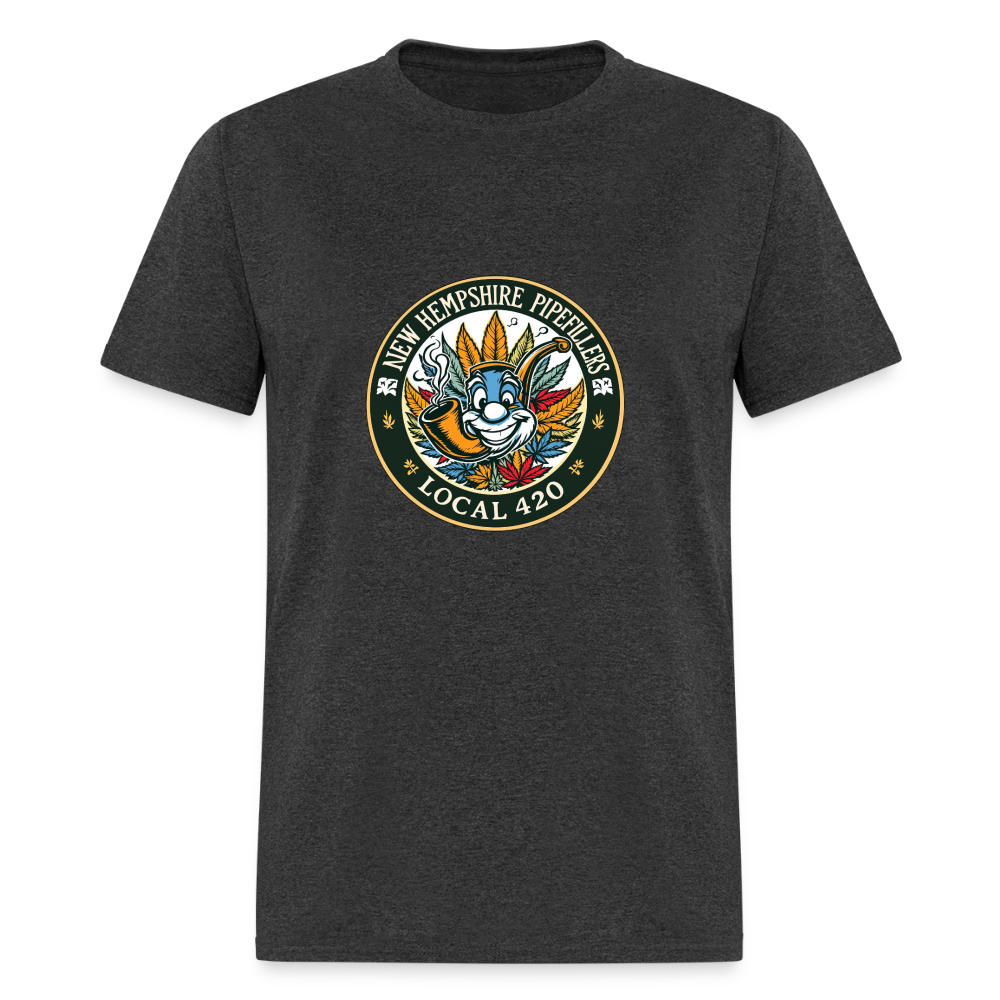 NEW HEMPSHIRE PIPEFILLERS LOCAL 420 2 EMBLEM Men's T-Shirt - heather black