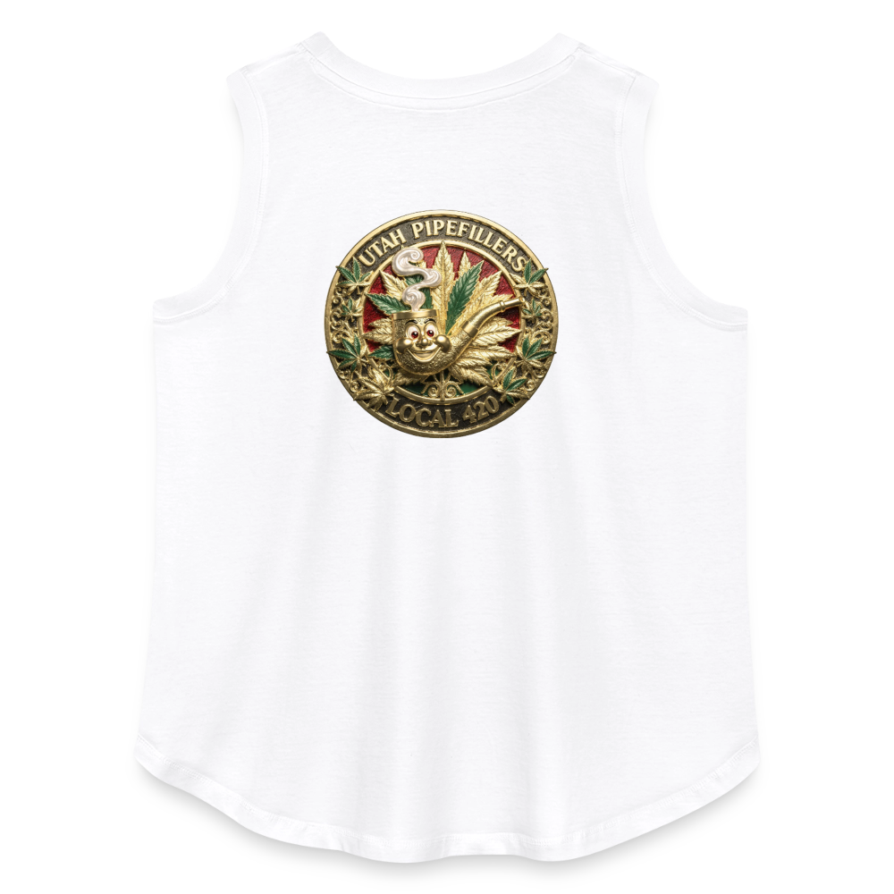 UTAH PIPEFILLERS LOCAL 420 F/B DESIGN Women's Curvy Relaxed Tank Top - white