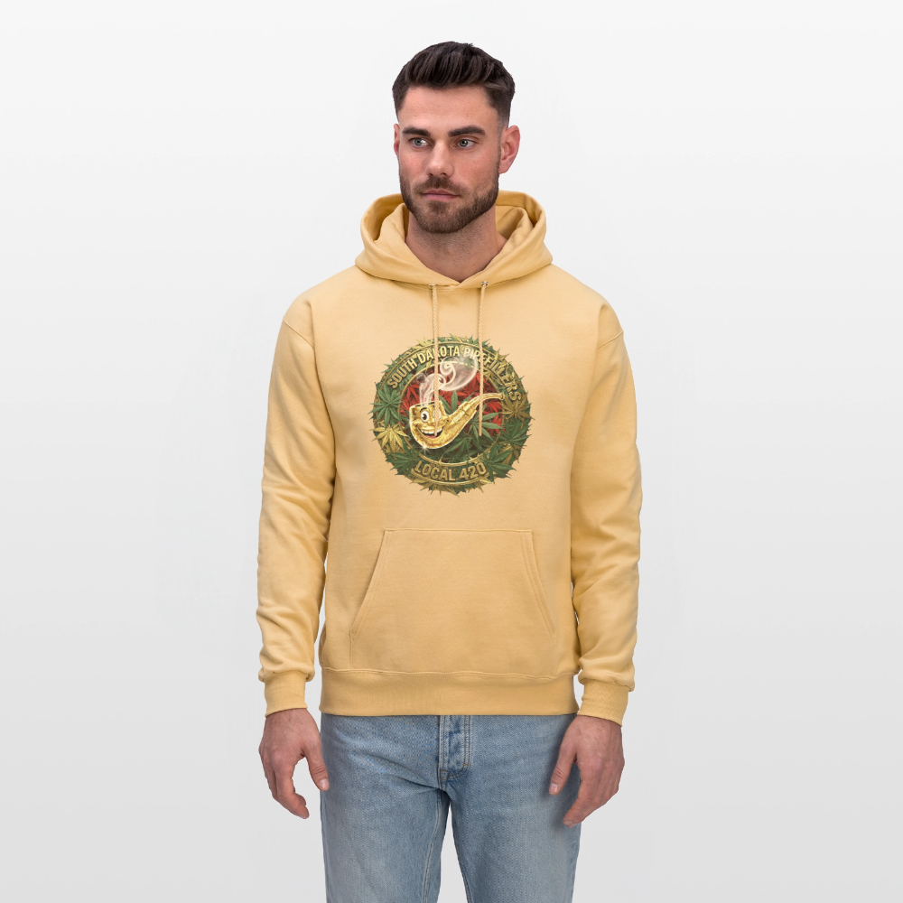 SOUTH DAKOTA PIPEFILLERS LOCAL 420 Men's  Hoodie - light gold 