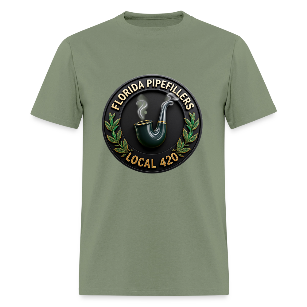 FLORIDA PIPEFILLERS LOCAL 420 F/B DESIGN Men's T-Shirt - military green
