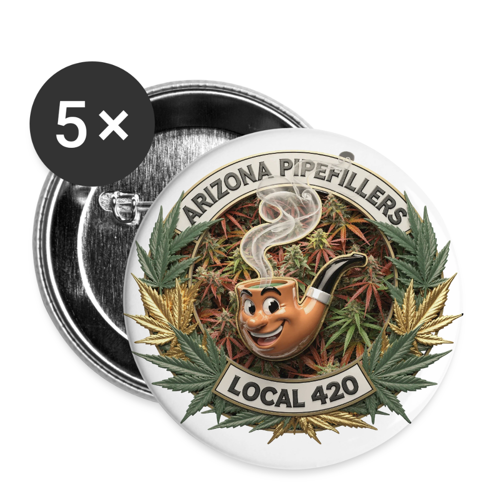 ARIZONA  PIPEFILLERS LOCAL 420 Union Buttons small 1'' (5-pack) - white
