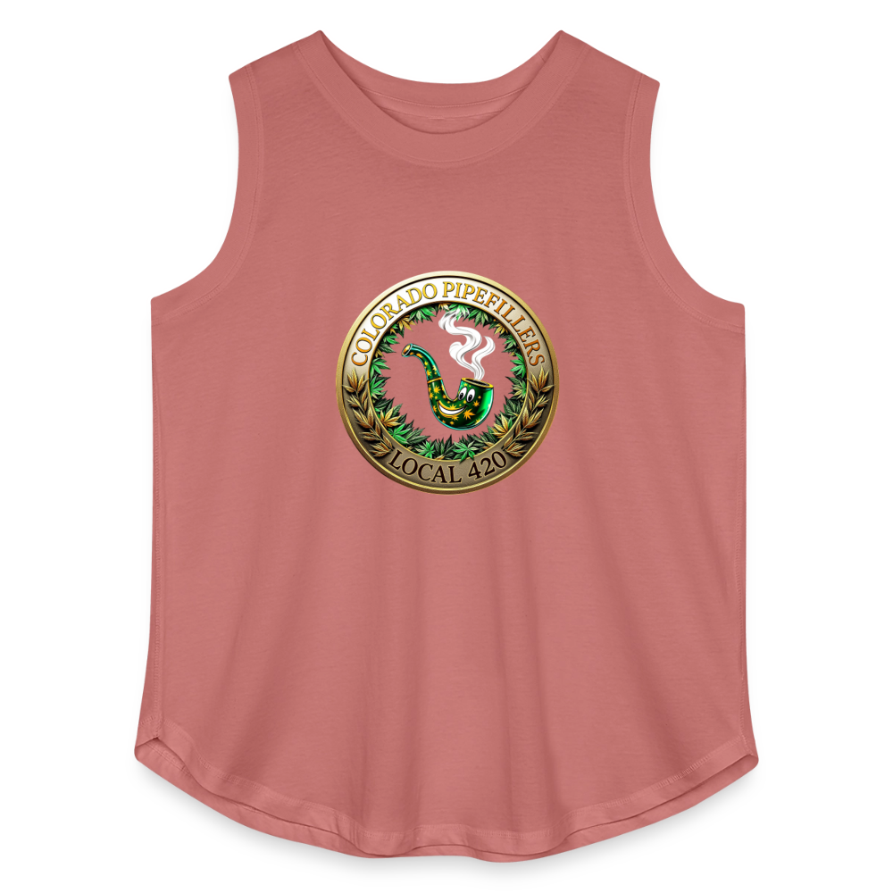 COLORADO PIPEFILLERS LOCAL 420 Women's Curvy Relaxed Tank Top - mauve
