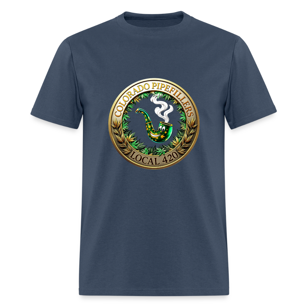 COLORADO PIPEFILLERS LOCAL 420  Men's T-Shirt -  blue dusk