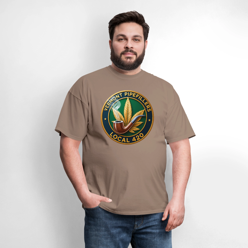 VERMONT PIPEFILLERS LOCAL 420 Men's T-Shirt - safari
