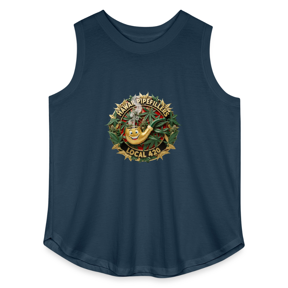 HAWAII PIPEFILLERS LOCAL 420 F/B DESIGN Women's Curvy Relaxed Tank Top - denim