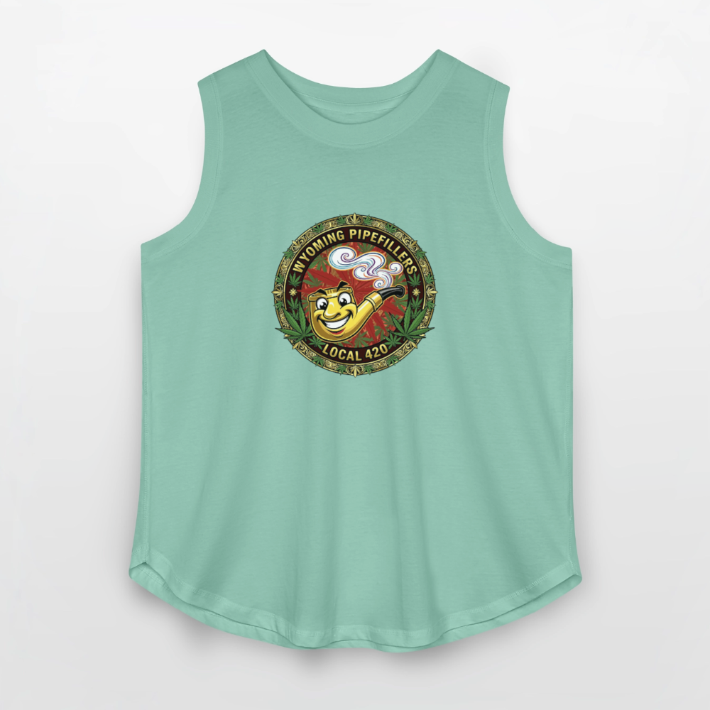 WYOMING PIPEFILLERS LOCAL 420 Women's Curvy Relaxed Tank Top - saltwater