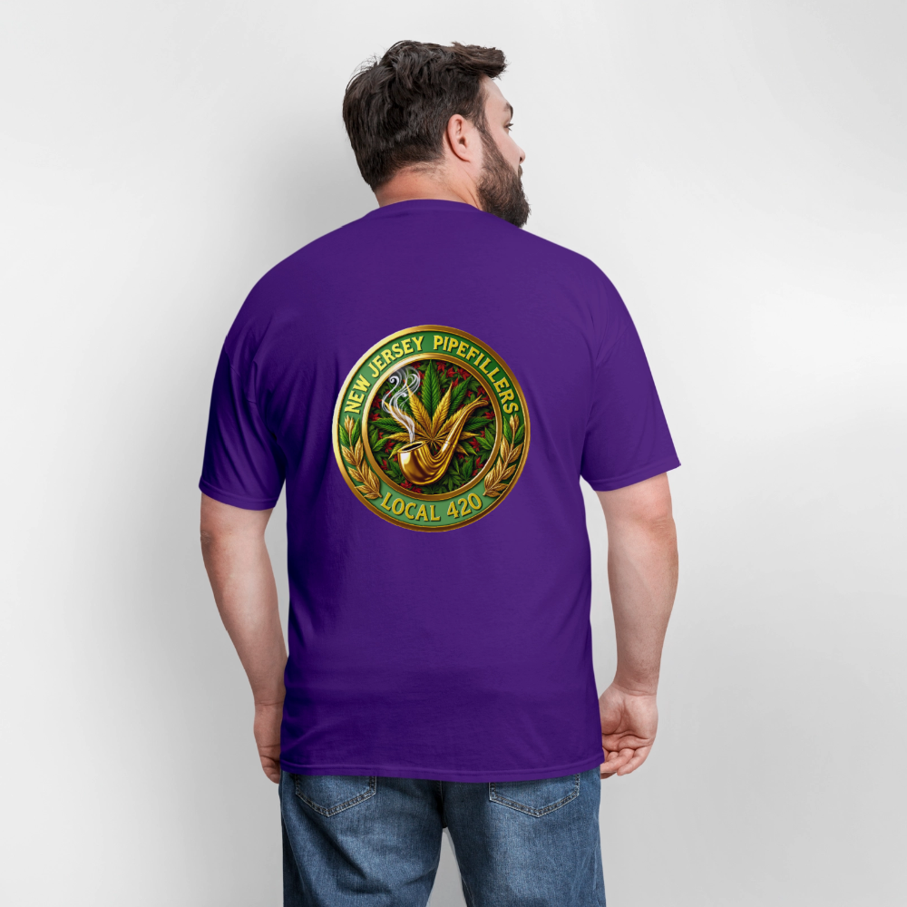 NEW JERSEY PIPEFILLERS LOCAL 420 F/B DESIGN Men's T-Shirt - purple
