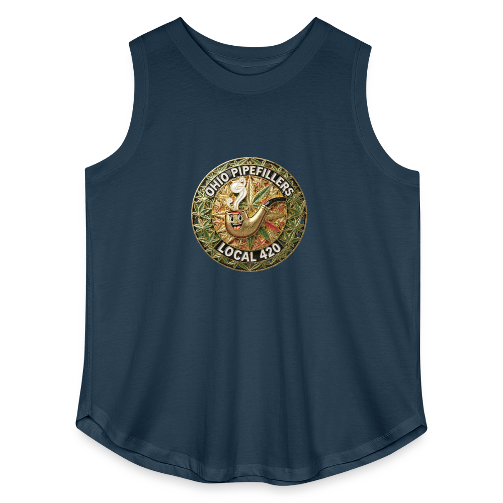 OHIO PIPEFILLERS LOCAL 420  F/B DESIGNS Women's Curvy Relaxed Tank Top - denim