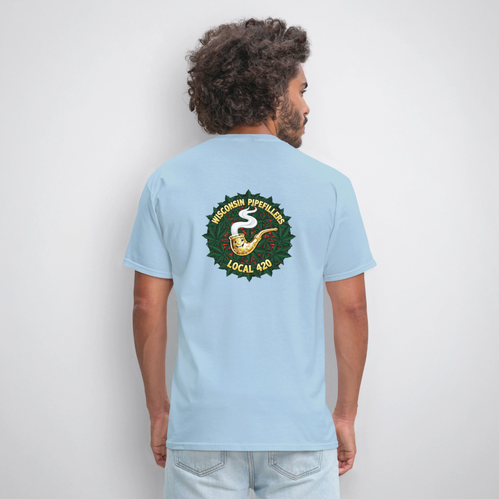 WISCONSIN PIPEFILLERS LOCAL 420 Men's T-Shirt - powder blue