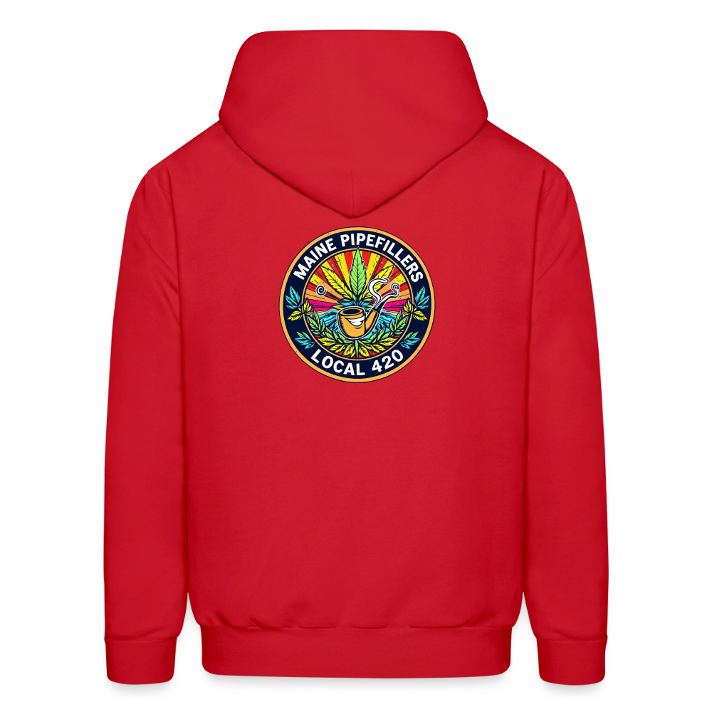 MAINE PIPEFILLERS LOCAL 420 2 EMBLEM Men's Hoodie - red