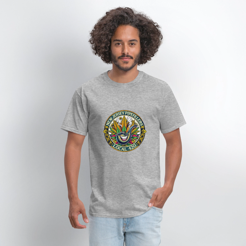 NEW JERSEY PIPEFILLERS LOCAL 420  Men's T-Shirt - heather gray
