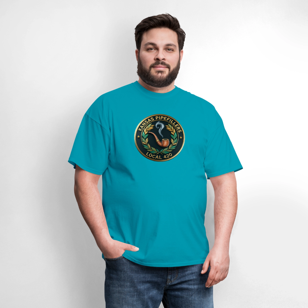 KANSAS PIPEFILLERS LOCAL 420 Men's T-Shirt - turquoise