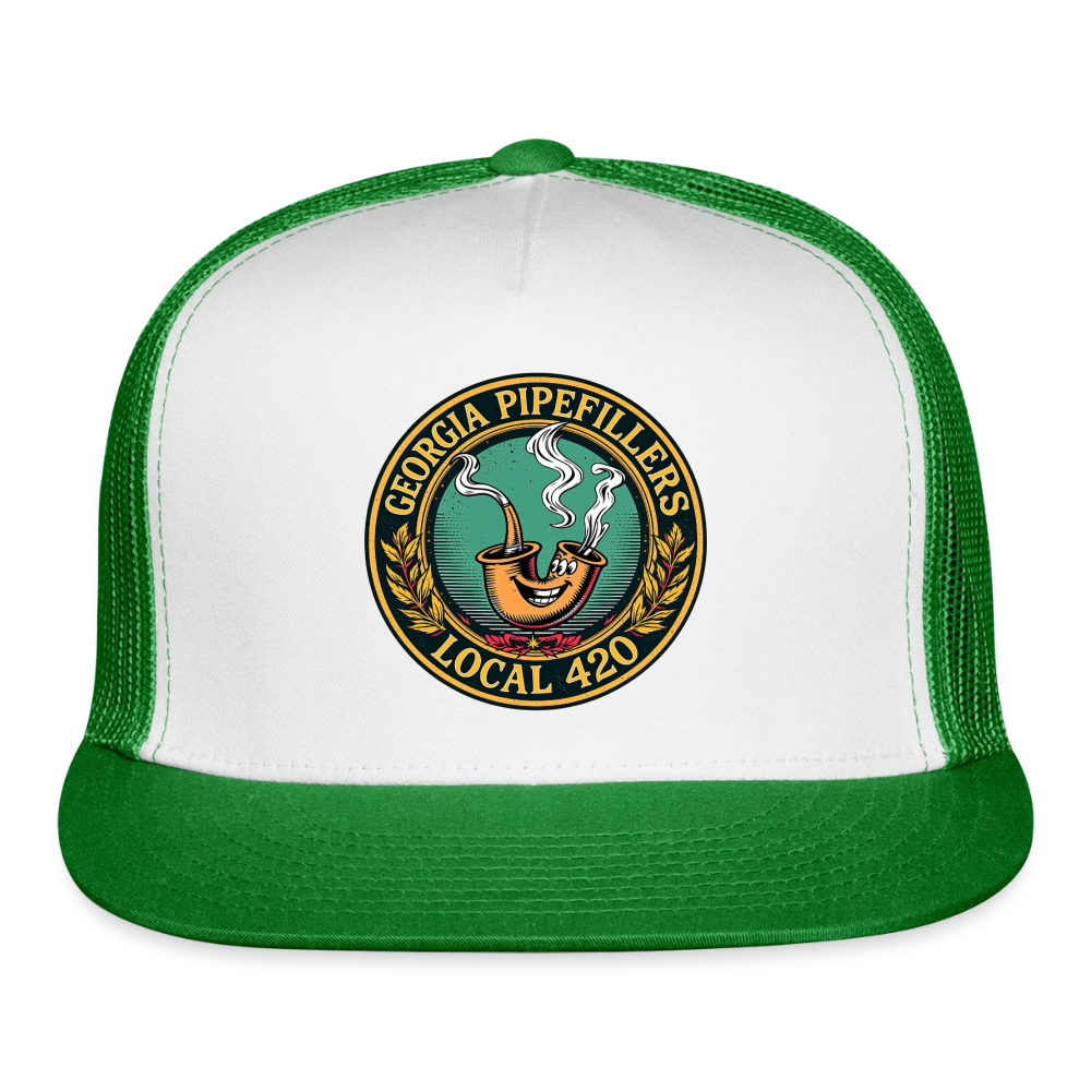 GEORGIA PIPEFILLERS LOCAL 420 Trucker Hat - white/kelly green