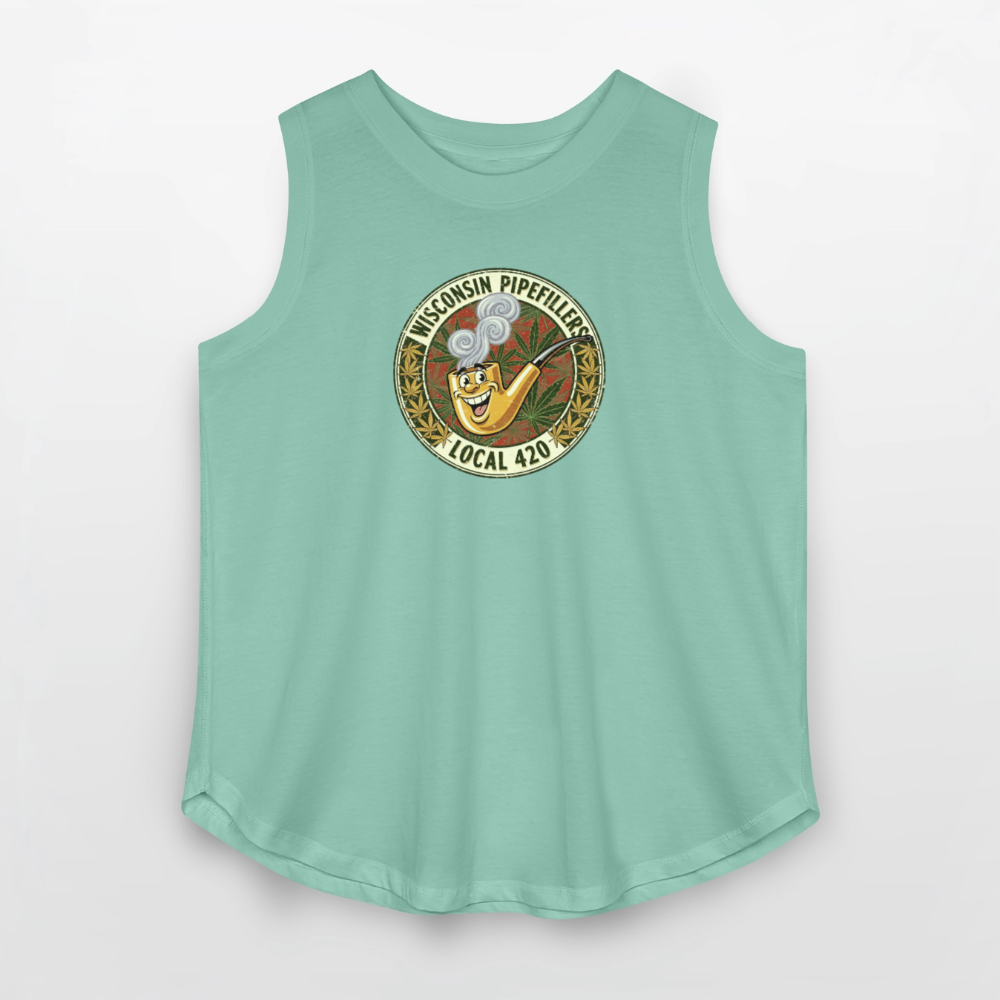 WISCONSIN PIPEFILLERS LOCL 420 F/B DESIGN Women's Curvy Relaxed Tank Top - saltwater