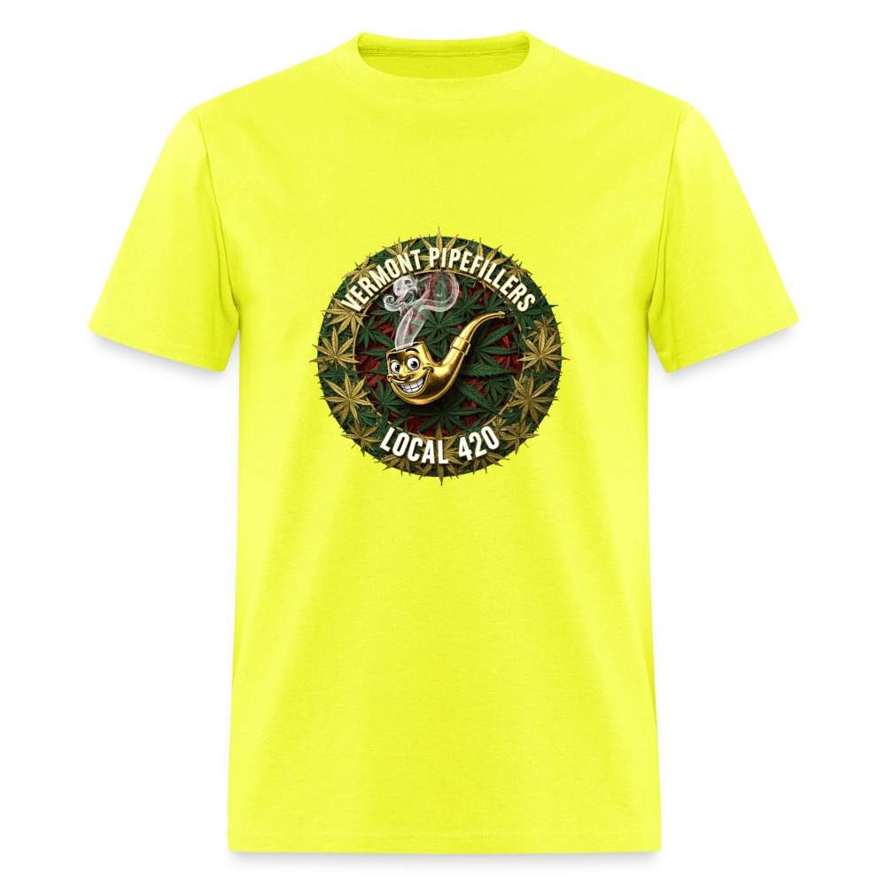 VERMONT PIPEFILLERS LOCAL 420 Men's T-Shirt - safety green