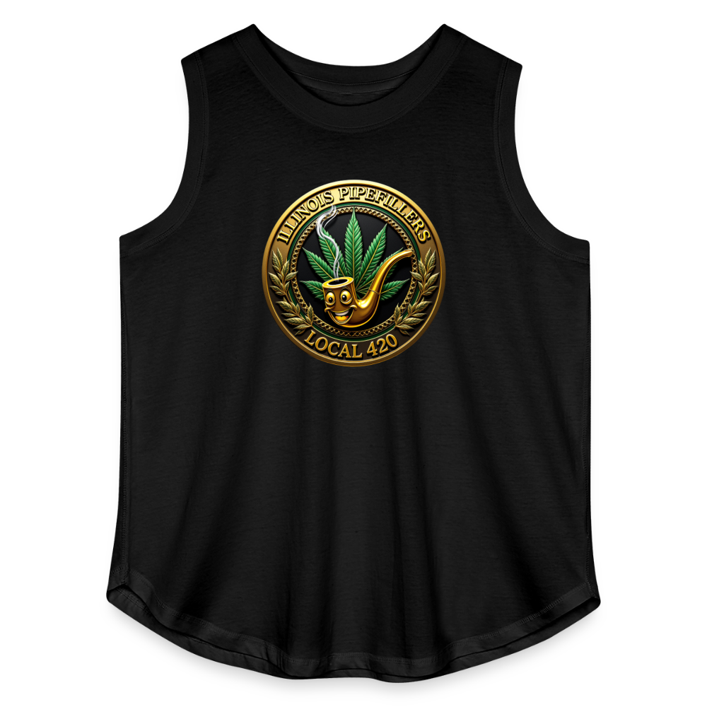 ILLINOIS PIPEFILLERS LOCAL 420 Women's Curvy Relaxed Tank Top - black