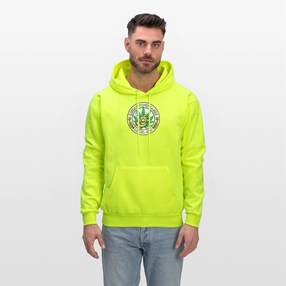 KANSAS PIPEFILLERS LOCAL 420 F/B DESIGNS  Men's Hoodie - safety green
