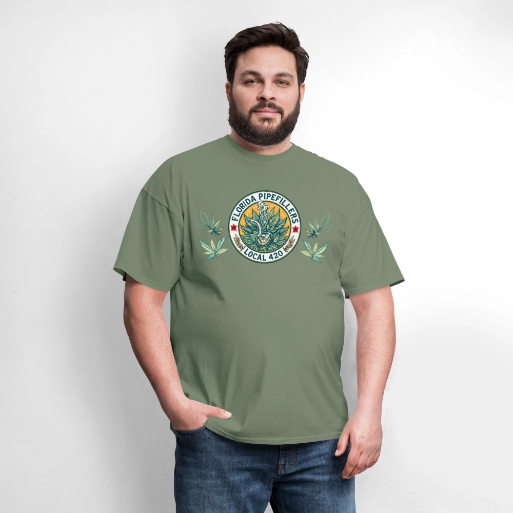 FLORIDA PIPEFILLERS LOCAL 420 F/B DESIGN Men's T-Shirt - military green