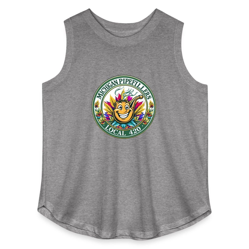 MICHIGAN PIPEFILLERS LOCAL 420 Women's Curvy Relaxed Tank Top - granite heather 