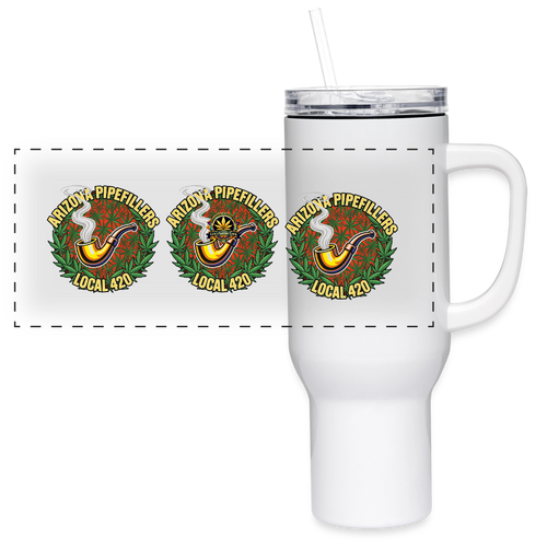 ARIZONA PIPEFILLERS LOCAL 420 40oz stainless Steel Travel Tumbler - white