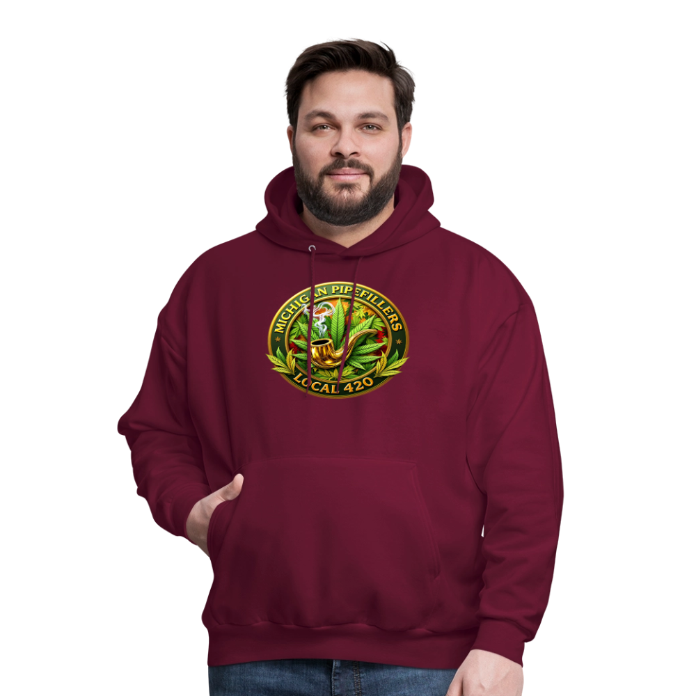 MICHIGAN PIPEFILLERS LOCAL 420 F/B DESIGN Men's Hoodie - burgundy