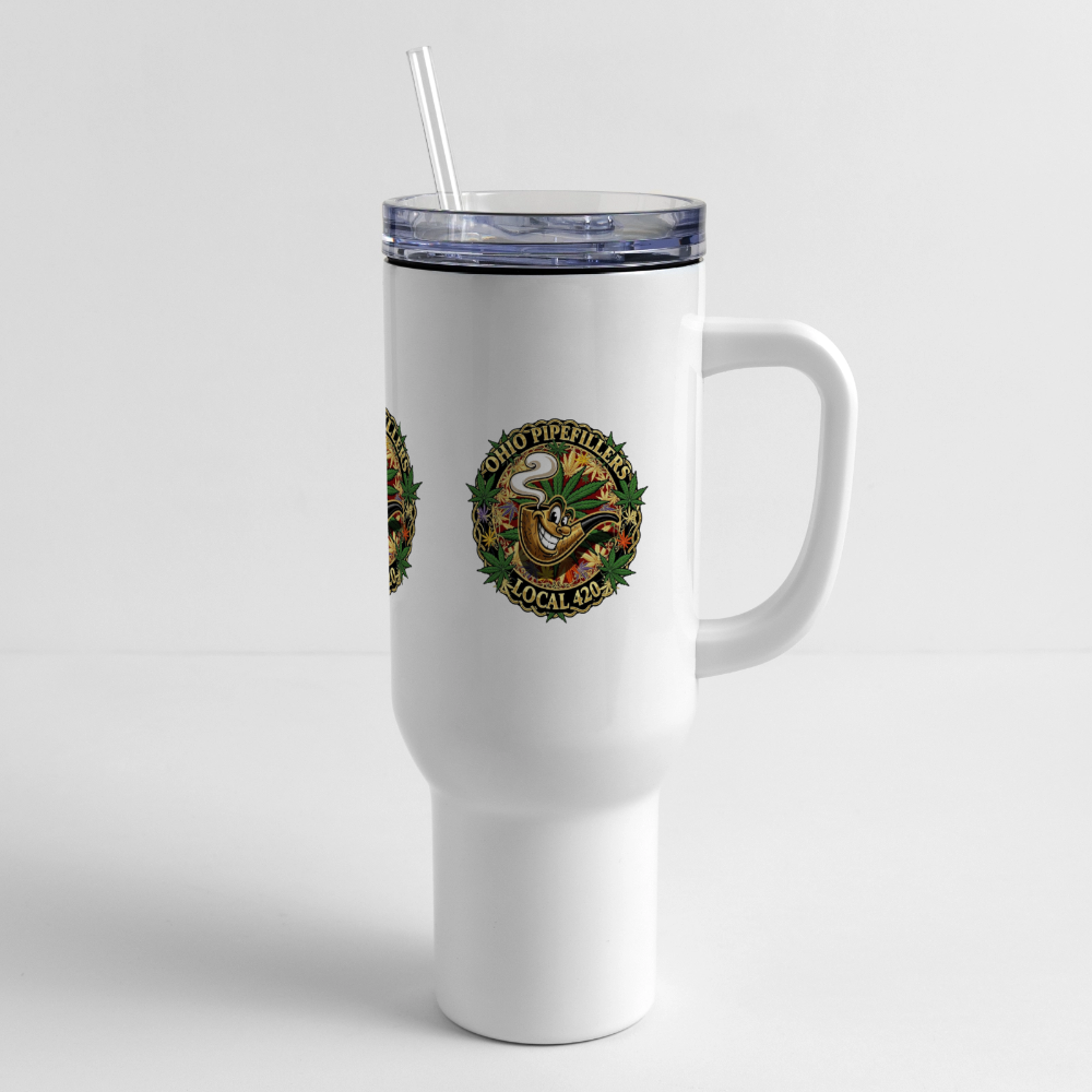 OHIO PIPEFILLERS LOCAL 420 40oz Stainless Steel Travel Tumbler - white