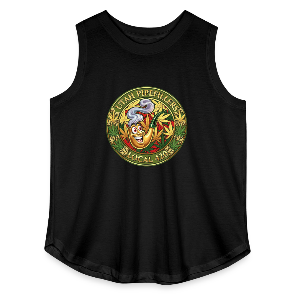 UTAH PIPEFILLERS LOCAL 420 F/B DESIGN Women's Curvy Relaxed Tank Top - black
