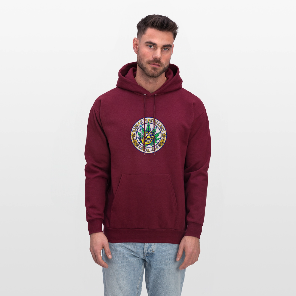 KANSAS PIPEFILLERS LOCAL 420 F/B DESIGNS Men's Hoodie - burgundy