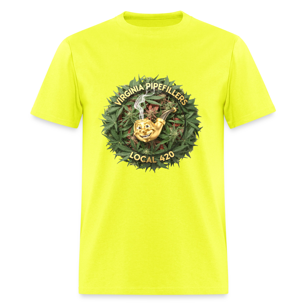 VIRGINIA PIPEFILLERS LOCAL 420 F/B DESIGN Men's T-Shirt - safety green