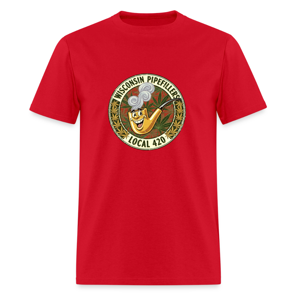 WISCONSIN PIPEFILLERS LOCL 420 F/B DESIGN Men's T-Shirt - red