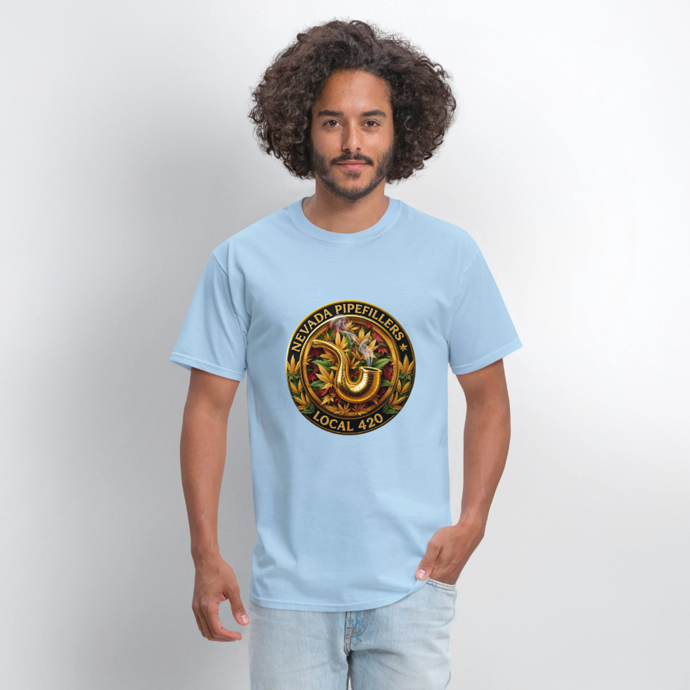 NEVADA PIPEFILLERS LOCAL 420  Men's T-Shirt - powder blue