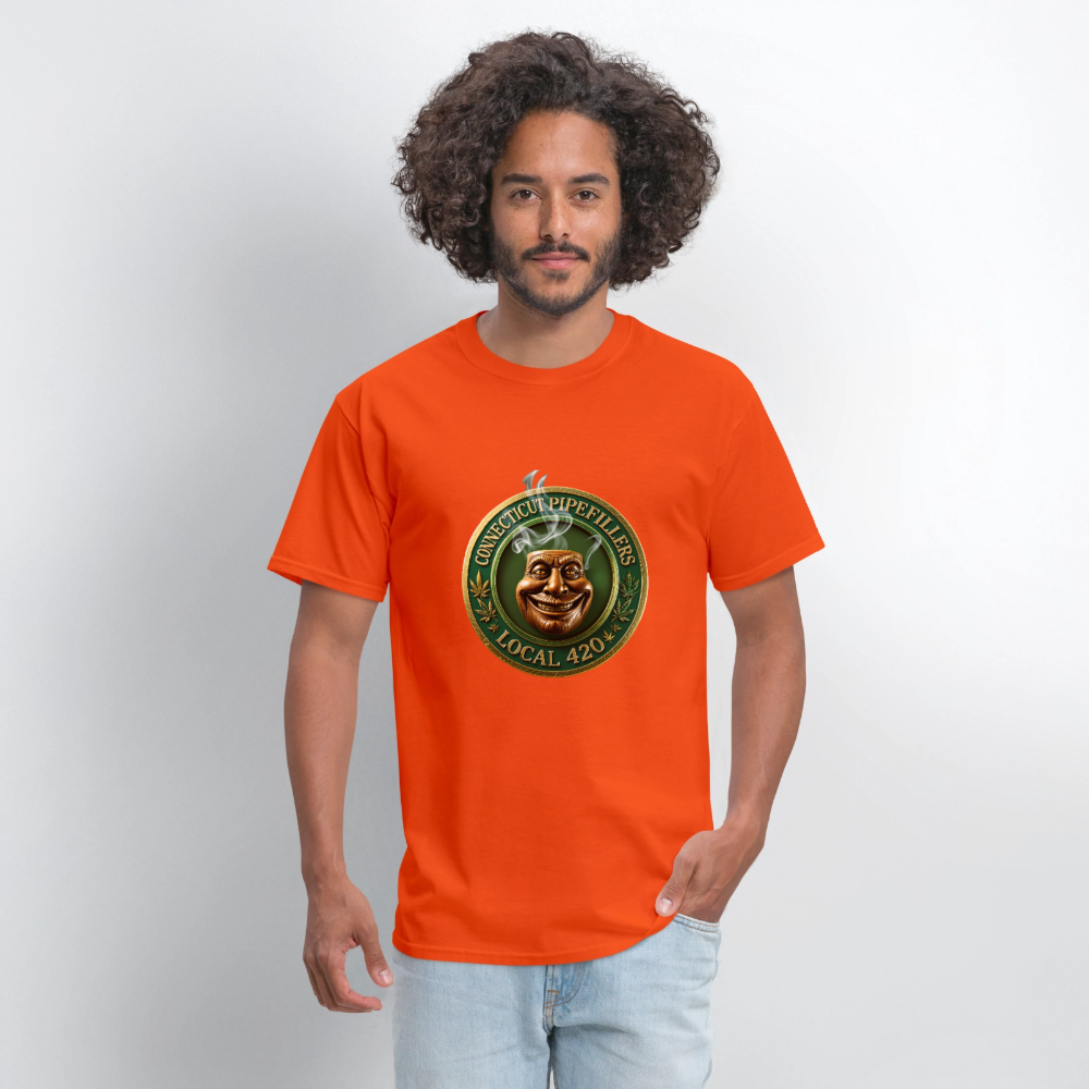 CONNECTICUT PIPEFILLERS LOCAL 420 DESIGN Men's T-Shirt - orange