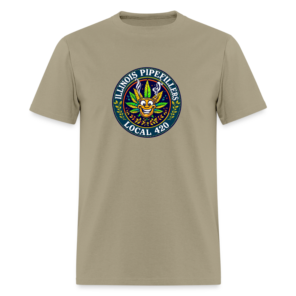 ILLINOIS PIPEFILLERS LOCAL 420 F/B DESIGN Men's T-Shirt - khaki